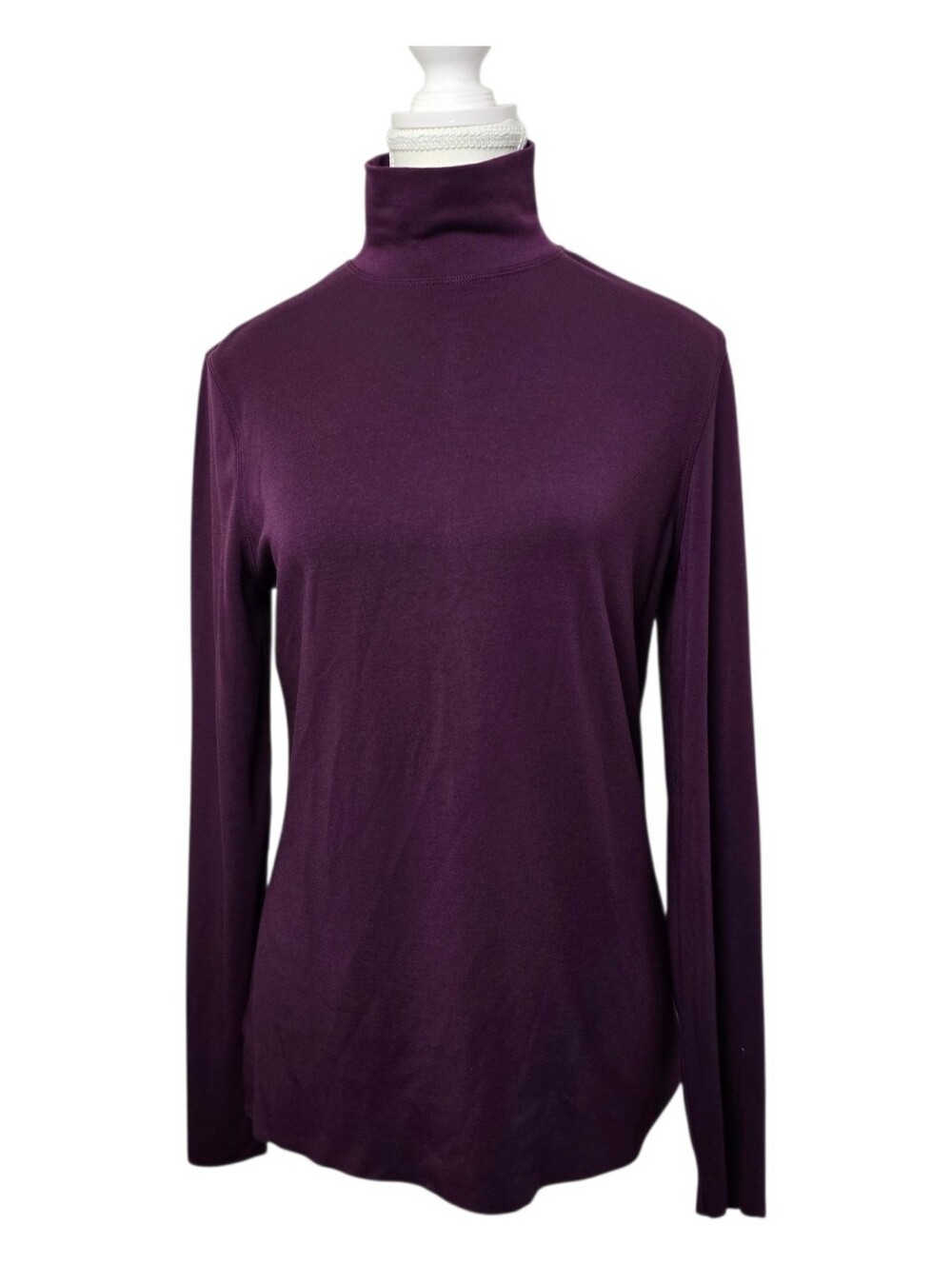 Kit and Ace Women’s Deep Purple Long Sleeve Turtleneck Shirt Sz M Layering